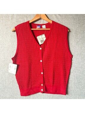 Tail 100% Cotton Red Sweater Vest Women’s Medium New With Tags
